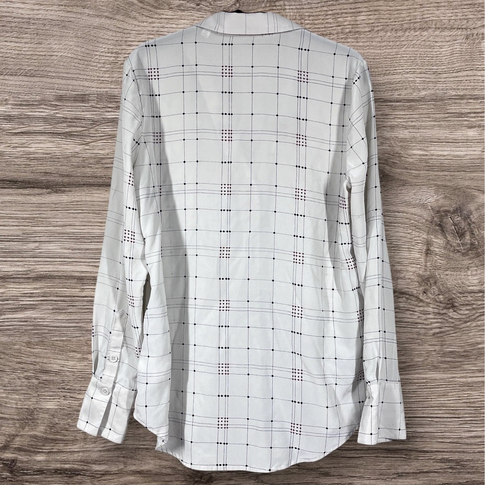 Equipment Femme 100% Silk Blouse Womens S Ivory Button Front Collared V-Neck - Picture 2 of 7